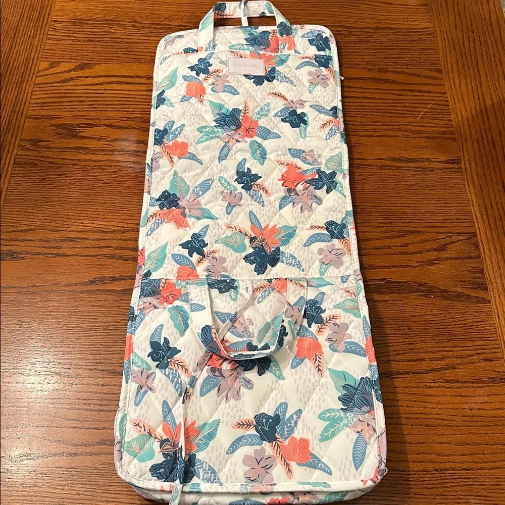 Vera Bradley Blue and Coral Floral Cosmetic Bag